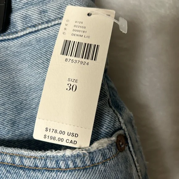 Agolde Classic Light Blue Jean Shorts